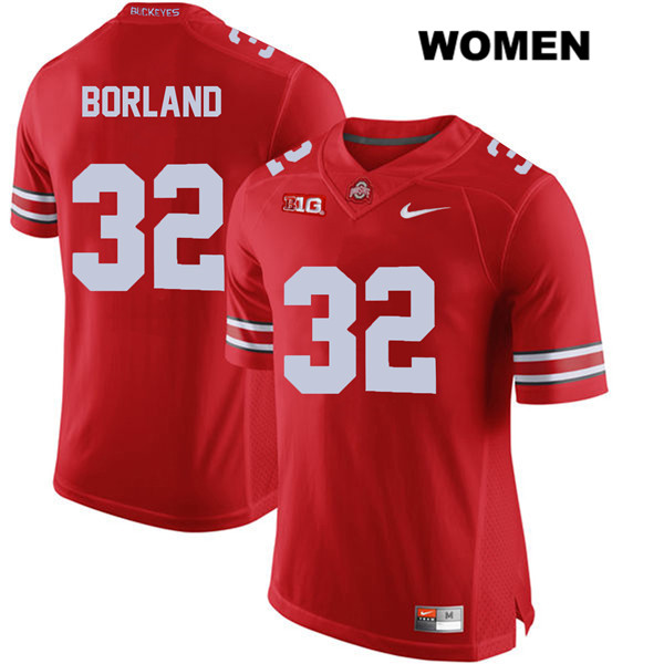 Ohio State Buckeyes Women's Tuf Borland #32 Red Authentic Nike College NCAA Stitched Football Jersey BK19I22EP